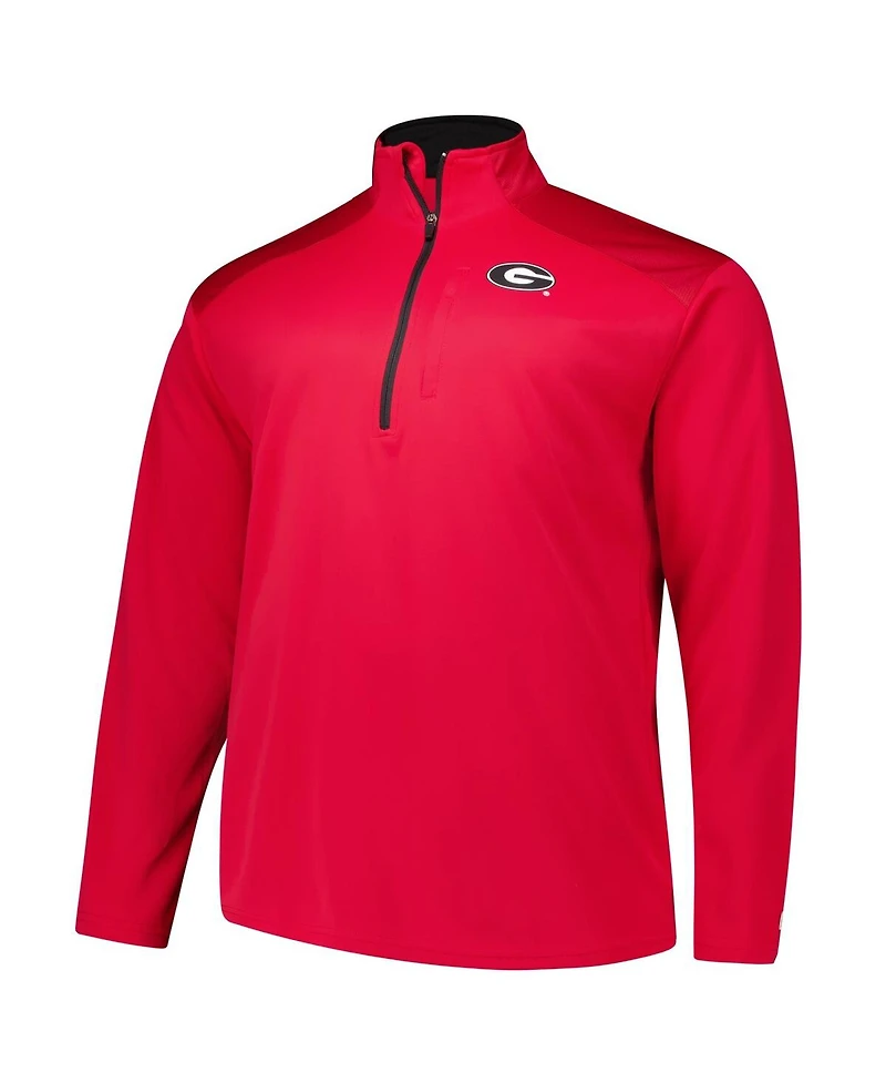 Fanatics Men's Red Georgia Bulldogs Big Tall Defender Quarter-Zip Sweatshirt