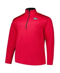Fanatics Men's Red Georgia Bulldogs Big Tall Defender Quarter-Zip Sweatshirt
