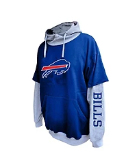 Profile Men's Royal/Heather Gray Buffalo Bills Big Tall Twofer Pullover Hoodie