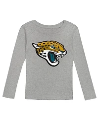Outerstuff Toddler 2-Piece Heather Gray Jacksonville Jaguars Long Sleeve T-Shirt and Pants Sleep Set