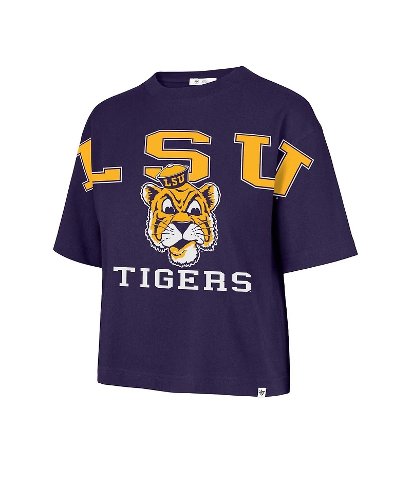 '47 Brand Women's Purple Lsu Tigers Outreach City Relaxed Cropped T-Shirt