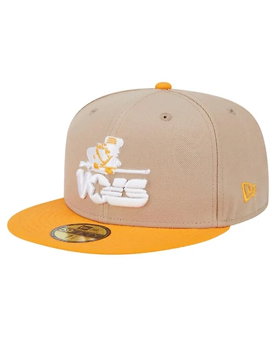 New Era Men's Khaki Tennessee Volunteers Throwback Two-Tone 59FIFTY Fitted Hat