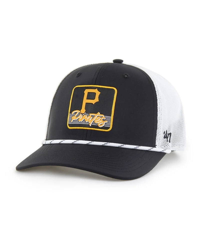 '47 Brand Men's Black/White Pittsburgh Pirates Scratch Adjustable Trucker Hat