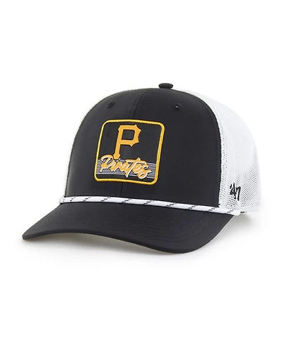 '47 Brand Men's Black/White Pittsburgh Pirates Scratch Adjustable Trucker Hat