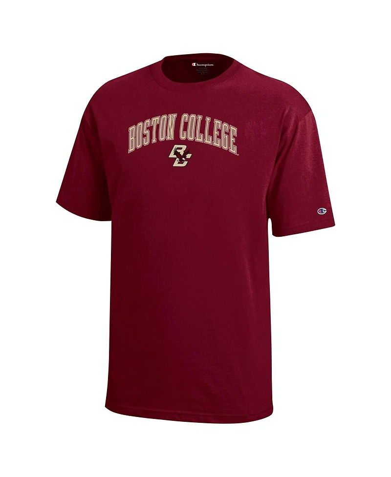 Champion Big Boys and Girls Maroon Boston College Eagles Arch Over Logo T-Shirt