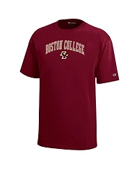 Champion Big Boys and Girls Maroon Boston College Eagles Arch Over Logo T-Shirt