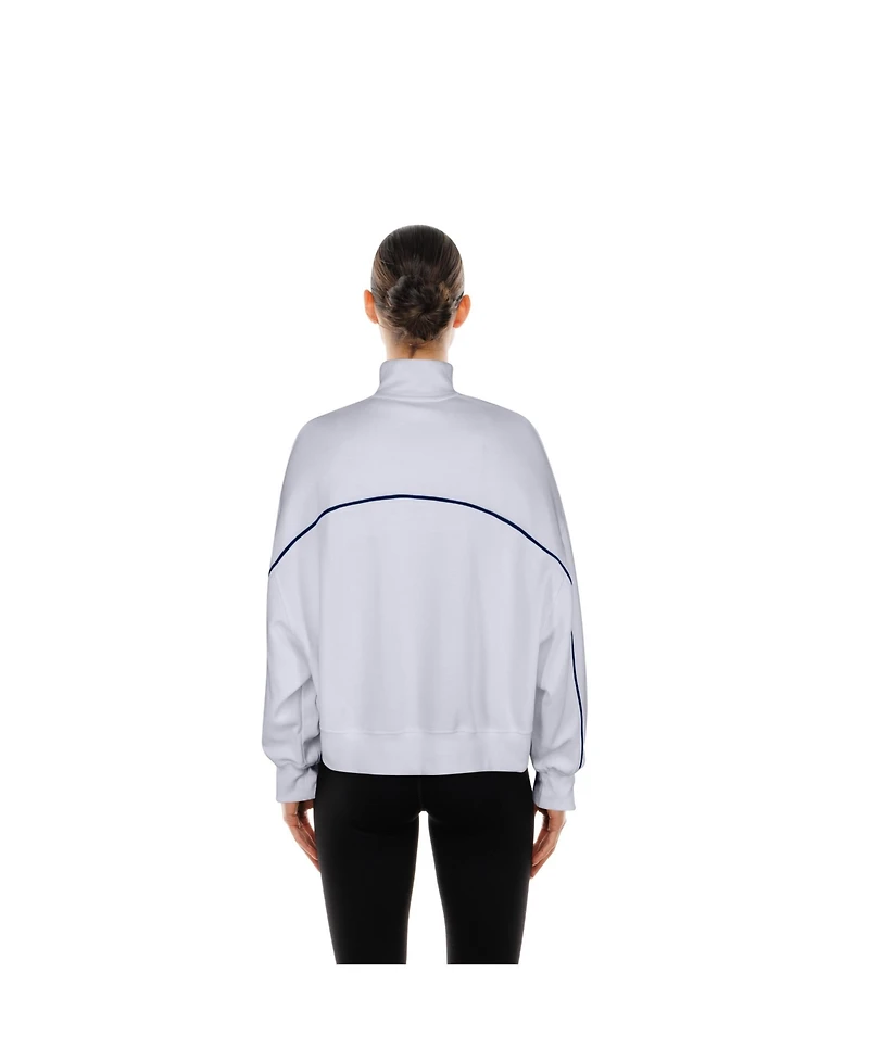 New Era Women's White Denver Broncos Functional Fandom Quarter-Zip Sweatshirt