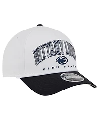 New Era Men's White/Navy Penn State Nittany Lions Arch Two-Tone Rope 9FORTY A-Frame M-Crown Adjustable Hat
