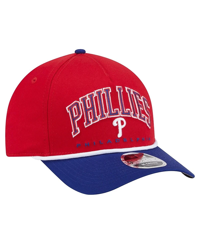 New Era Men's Red/Royal Philadelphia Phillies Arch 9FORTY A-Frame M-Crown Adjustable Hat