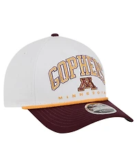 New Era Men's White/Maroon Minnesota Golden Gophers Arch Two-Tone Rope 9FORTY A-Frame M-Crown Adjustable Hat