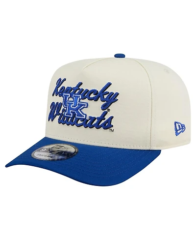 New Era Men's Cream/Royal Kentucky Wildcats Vintage Chainstitch 9FIFTY A-Frame Snapback Hat