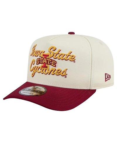 New Era Men's Cream/Cardinal Iowa State Cyclones Vintage Chainstitch 9FIFTY A-Frame Snapback Hat