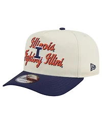 New Era Men's Cream/Navy Illinois Fighting Illini Vintage Chainstitch 9FIFTY A-Frame Snapback Hat