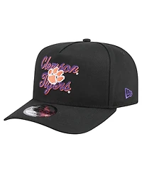 New Era Men's Black Clemson Tigers Vintage Chainstitch 9FIFTY A-Frame Snapback Hat