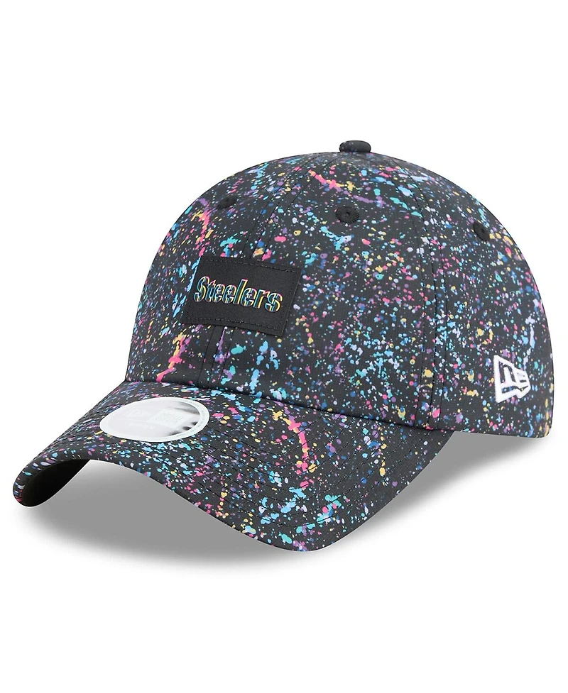 New Era Women's Black Pittsburgh Steelers 2025 Nfl Crucial Catch Pony Tail Adjustable Hat