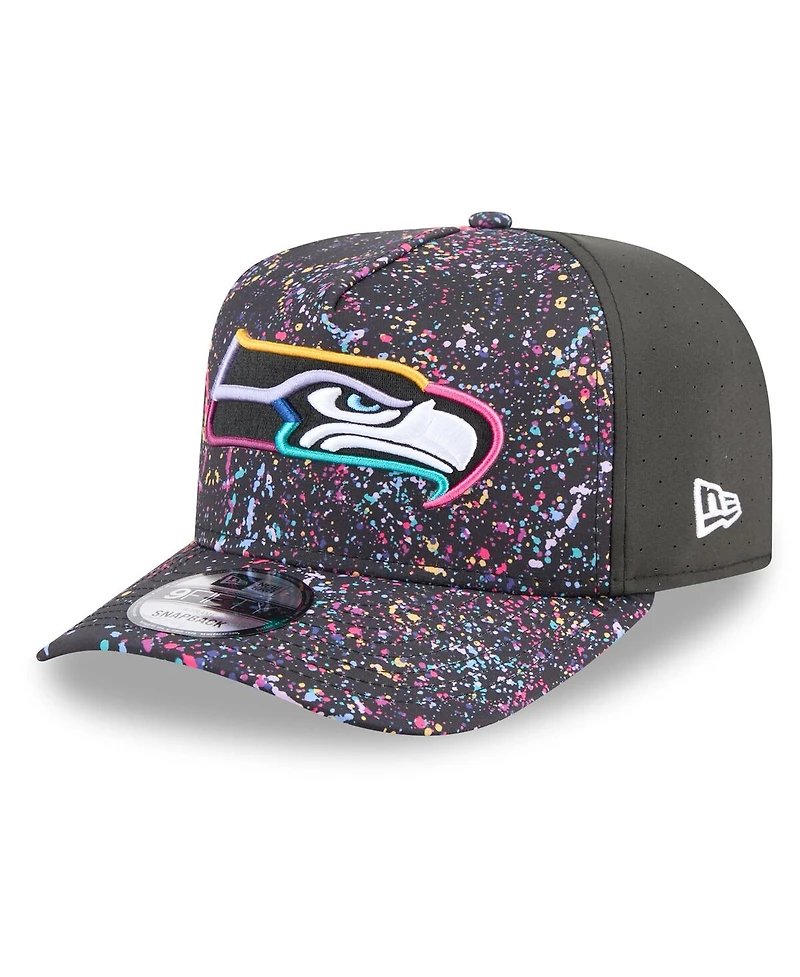 New Era Men's Black Seattle Seahawks 2025 Nfl Crucial Catch A-Frame 9FIFTY Snapback Hat