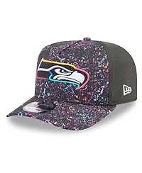 New Era Men's Black Seattle Seahawks 2025 Nfl Crucial Catch A-Frame 9FIFTY Snapback Hat