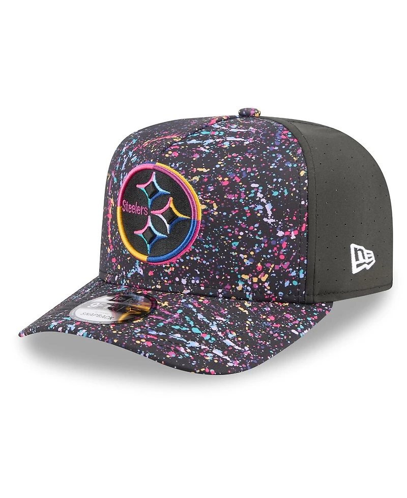 New Era Men's Black Pittsburgh Steelers 2025 Nfl Crucial Catch A-Frame 9FIFTY Snapback Hat