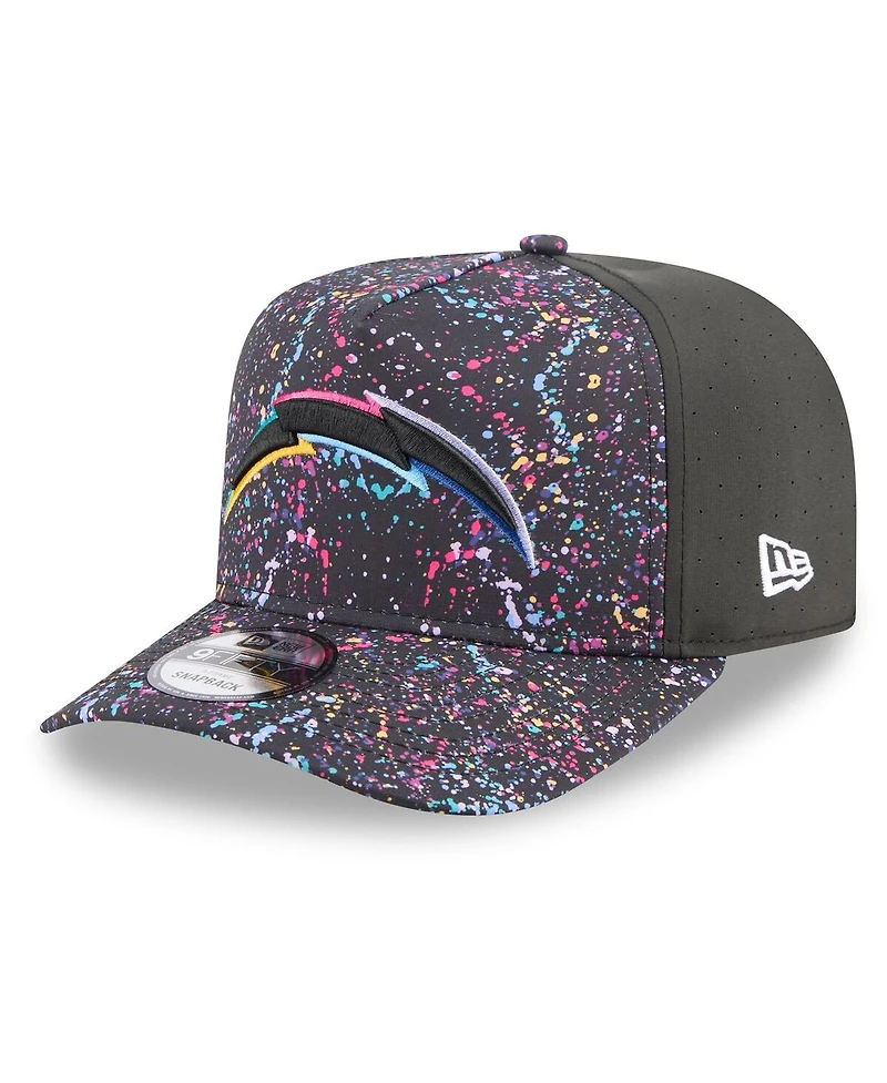 New Era Men's Black Los Angeles Chargers 2025 Nfl Crucial Catch A-Frame 9FIFTY Snapback Hat
