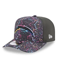 New Era Men's Black Los Angeles Chargers 2025 Nfl Crucial Catch A-Frame 9FIFTY Snapback Hat