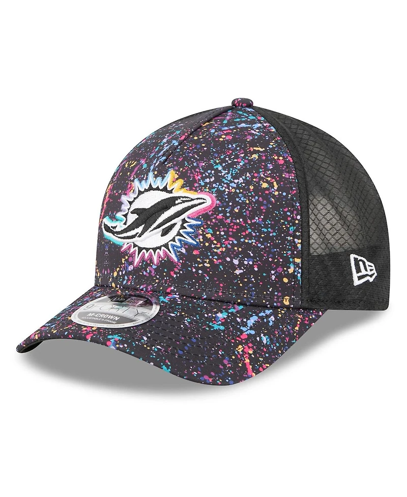 New Era Men's Black Miami Dolphins 2025 Nfl Crucial Catch 9FORTY Adjustable Hat