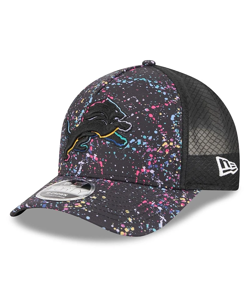 New Era Men's Black Detroit Lions 2025 Nfl Crucial Catch 9FORTY Adjustable Hat