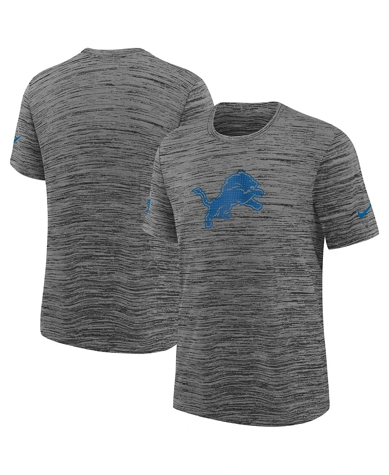Nike Big Boys and Girls Heather Gray Detroit Lions Sideline Velocity Performance T-Shirt