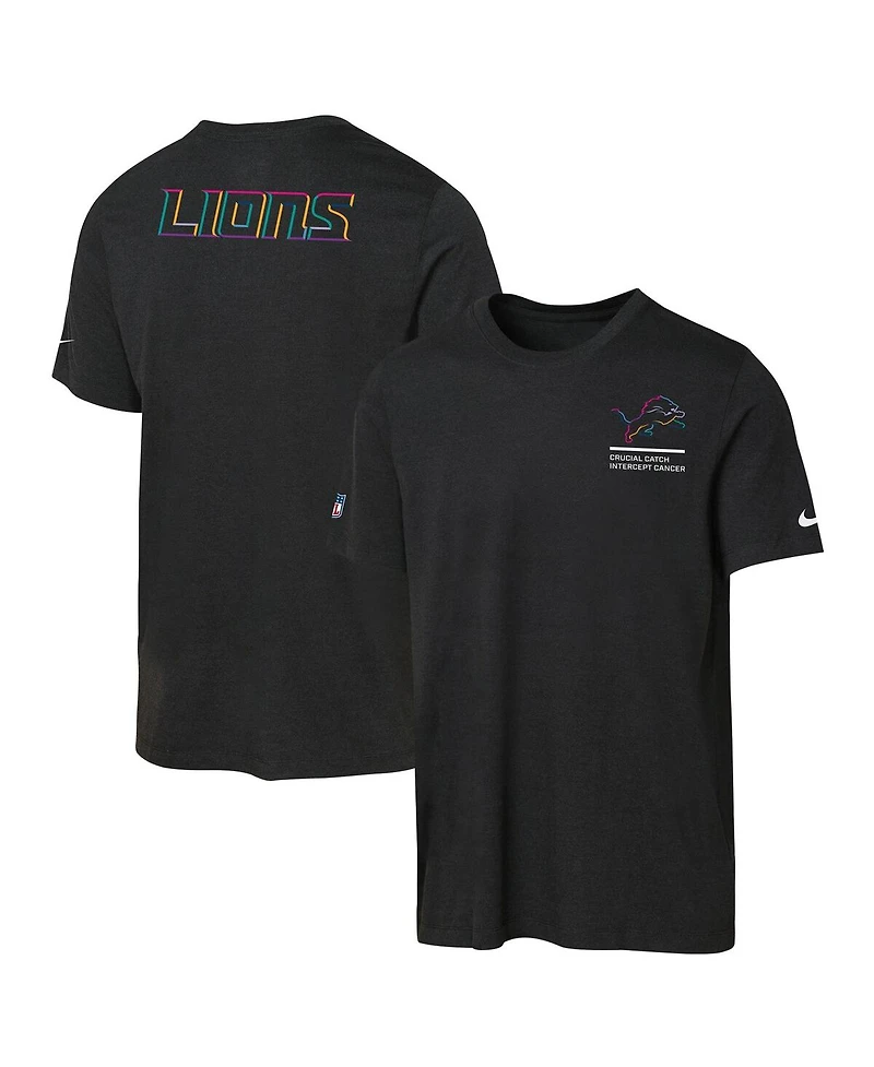 Nike Big Boys and Girls Black Detroit Lions 2025 Nfl Crucial Catch Tri-Blend Dri-fit T-Shirt