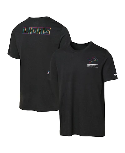 Nike Big Boys and Girls Black Detroit Lions 2025 Nfl Crucial Catch Tri-Blend Dri-fit T-Shirt