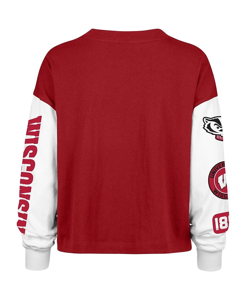 '47 Brand Women's Red Wisconsin Badgers Sydney Long Sleeve T-Shirt