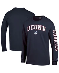 Champion Men's Navy UConn Huskies Arch Over Logo 2-Hit Long Sleeve T-Shirt