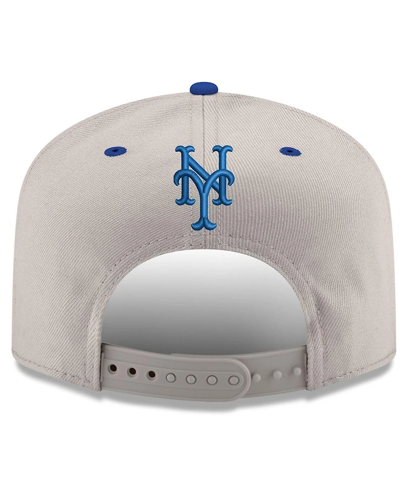 New Era Men's Cream/Royal New York Mets Upside Down City Name A-Frame 9FIFTY Snapback Hat