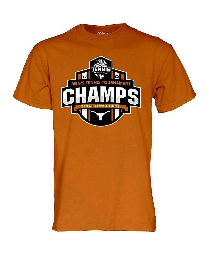 Blue 84 Men's and Women's Texas Orange Longhorns 2025 Sec Tennis Tournament Champions T-Shirt