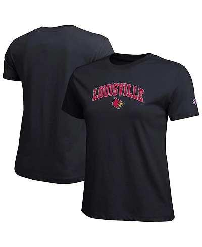 Champion Women's Black Louisville Cardinals Arched Over Logo T-Shirt
