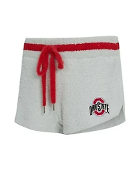 Concepts Sport Women's 2-Piece Gray/Scarlet Ohio State Buckeyes Whitley Long Sleeve Hoodie Top and Shorts Set