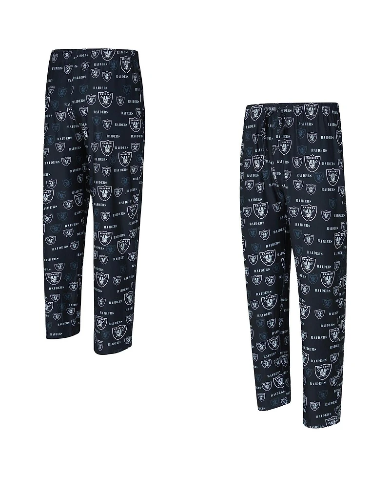 Concepts Sport Men's Black Las Vegas Raiders Mosaic All Over Print Pants