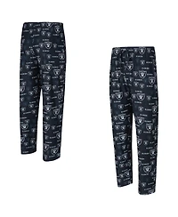 Concepts Sport Men's Black Las Vegas Raiders Mosaic All Over Print Pants