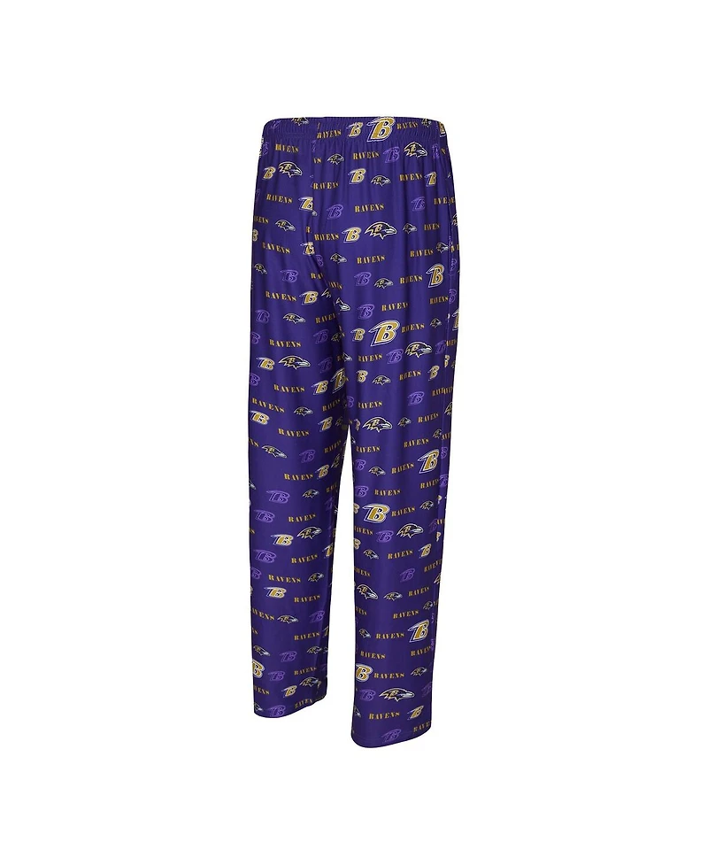 Concepts Sport Men's Purple Baltimore Ravens Mosaic All Over Print Pants