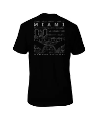 FloGrown Men's Black Miami Hurricanes Camo Flag Panel T-Shirt