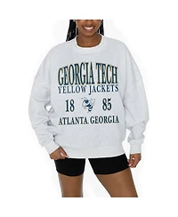 Gameday Couture Women's Ash Georgia Tech Yellow Jackets Premium Fleece Pullover Sweatshirt