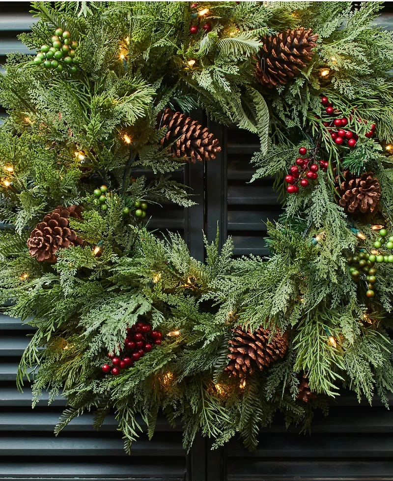 Balsam Hill 34" Outdoor Winter Evergreen Christmas Wreath