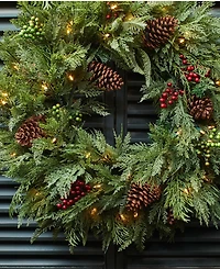 Balsam Hill 34" Outdoor Winter Evergreen Christmas Wreath