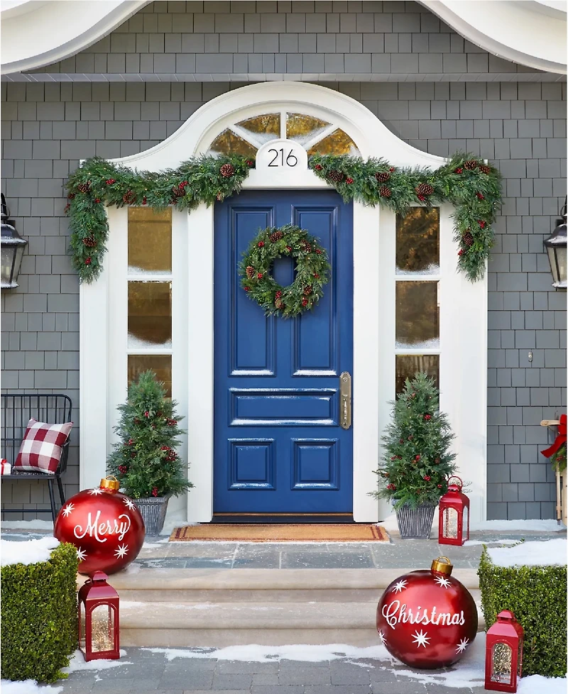Balsam Hill 34" Outdoor Winter Evergreen Christmas Wreath