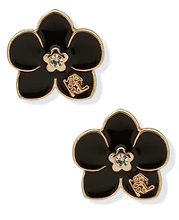 Karl Lagerfeld Paris Glass Stone Orchid Stud Earrings
