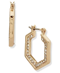 Karl Lagerfeld Paris Glass Stone Pave Hoop Earrings