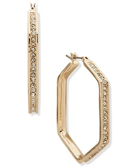 Karl Lagerfeld Paris Glass Stone Pave Hoop Earrings