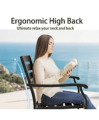 Streamdale Furniture Iron Terrace Dining Chairs - Set of 2, Black Metal Outdoor Chairs
