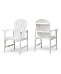 Streamdale Furniture Acacia Wood Adirondack Dining Chairs (Set of 2), White