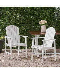 Streamdale Furniture Acacia Wood Adirondack Dining Chairs (Set of 2), White
