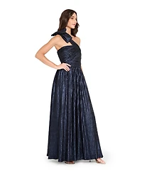 Tahari Asl Women's One-Shoulder Crinkle Gown